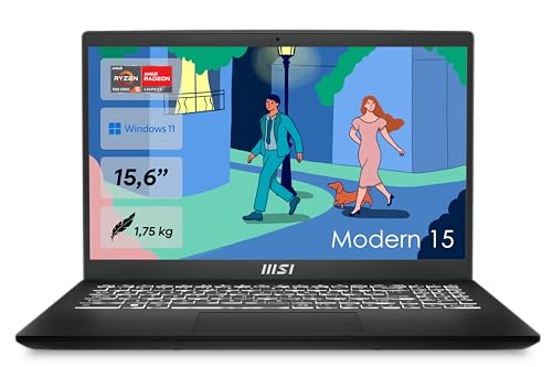 MSI Modern 15 Lifestyle & Business Laptop, 40 cm, Full HD Display